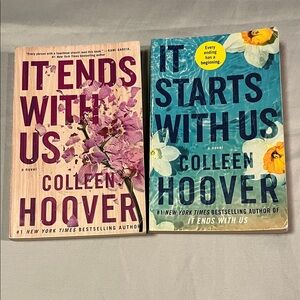 Paperback Book Set Colleen Hoover IT ENDS WITH US & IT STARTS WITH US 2 books